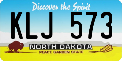 ND license plate KLJ573