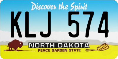 ND license plate KLJ574