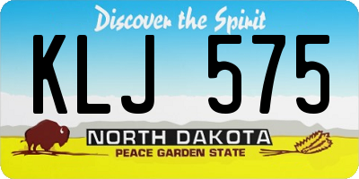 ND license plate KLJ575