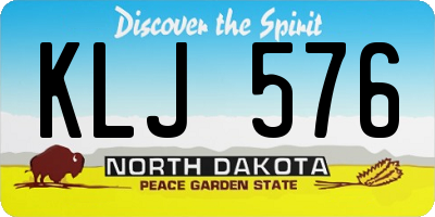 ND license plate KLJ576