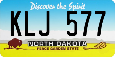 ND license plate KLJ577