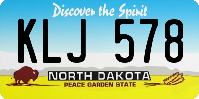 ND license plate KLJ578