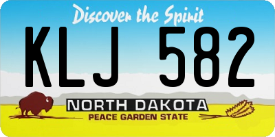 ND license plate KLJ582
