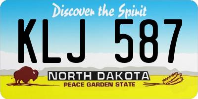 ND license plate KLJ587