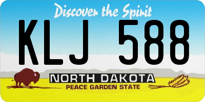 ND license plate KLJ588