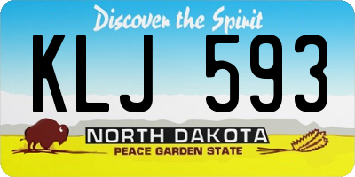 ND license plate KLJ593