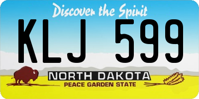 ND license plate KLJ599