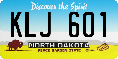 ND license plate KLJ601