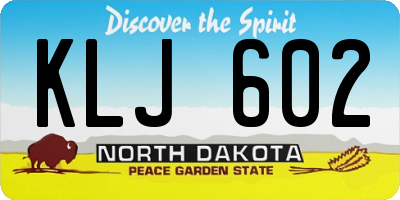 ND license plate KLJ602