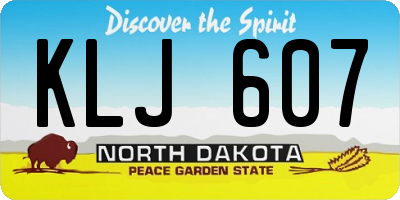 ND license plate KLJ607