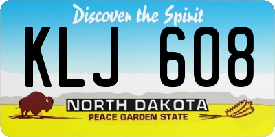 ND license plate KLJ608