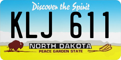 ND license plate KLJ611
