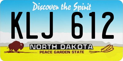 ND license plate KLJ612
