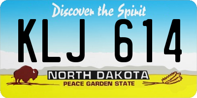 ND license plate KLJ614