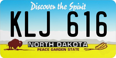 ND license plate KLJ616