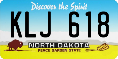 ND license plate KLJ618