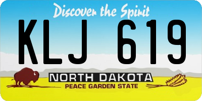 ND license plate KLJ619