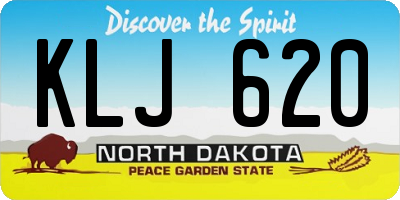 ND license plate KLJ620