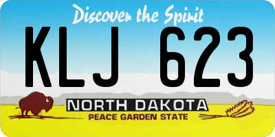 ND license plate KLJ623