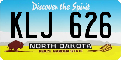 ND license plate KLJ626