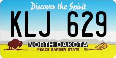 ND license plate KLJ629