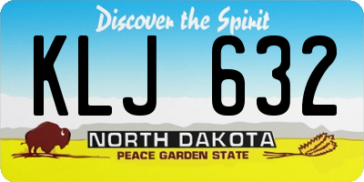 ND license plate KLJ632