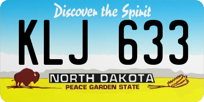 ND license plate KLJ633