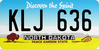 ND license plate KLJ636