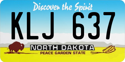 ND license plate KLJ637