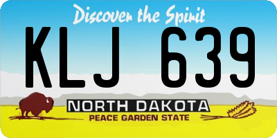 ND license plate KLJ639