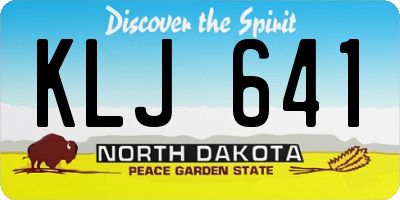 ND license plate KLJ641