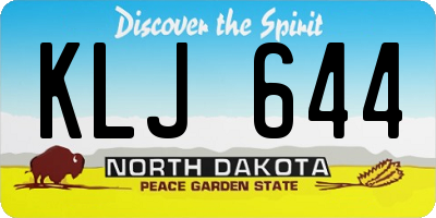 ND license plate KLJ644