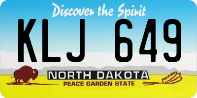 ND license plate KLJ649