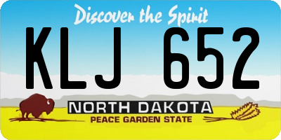 ND license plate KLJ652