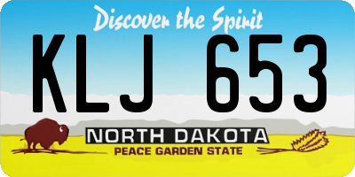 ND license plate KLJ653