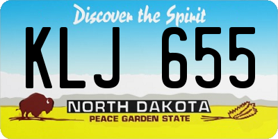 ND license plate KLJ655
