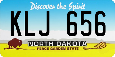 ND license plate KLJ656