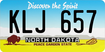 ND license plate KLJ657