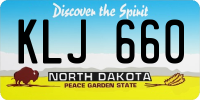 ND license plate KLJ660