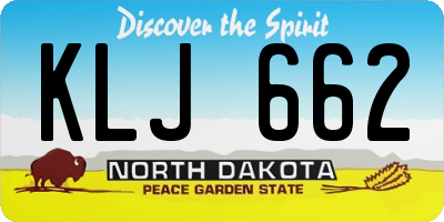 ND license plate KLJ662