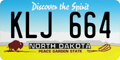 ND license plate KLJ664