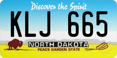 ND license plate KLJ665