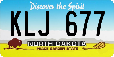 ND license plate KLJ677