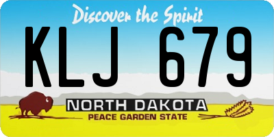 ND license plate KLJ679