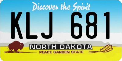ND license plate KLJ681