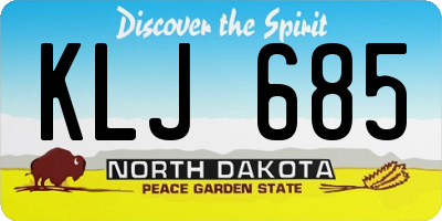 ND license plate KLJ685