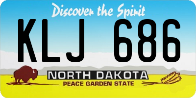 ND license plate KLJ686