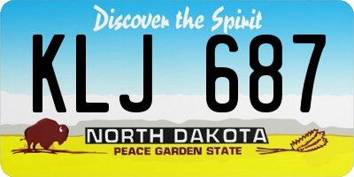 ND license plate KLJ687