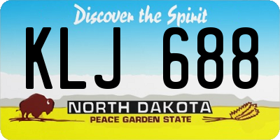 ND license plate KLJ688