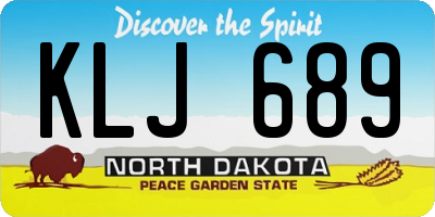 ND license plate KLJ689